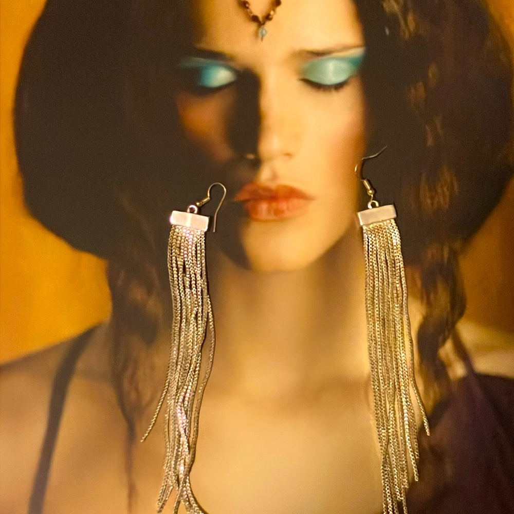 Beautiful, silver earrings.